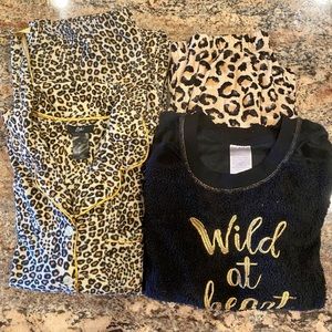 Leopard! Leopard!pajamas 2pairs one price 1pr SIZE S fits larger other is Sz M